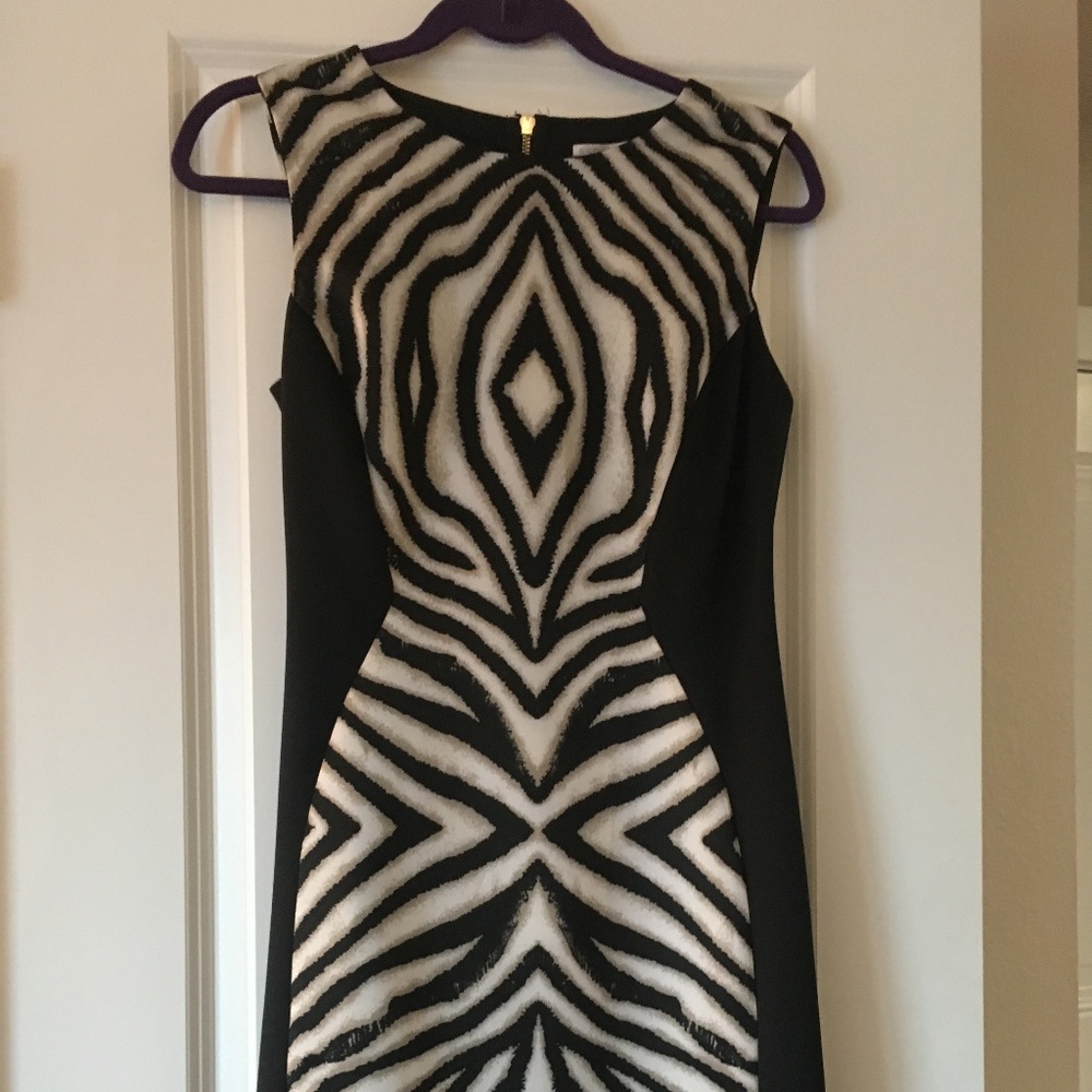 Black dress with leopard print